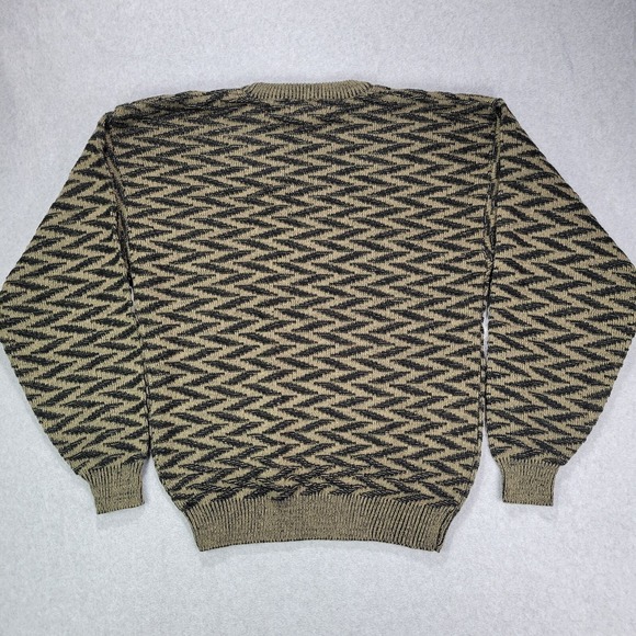VTG Sweater‎ Graphix Men's L Sweater Zig Zag 80s 90s NWT Green - Picture 7 of 8